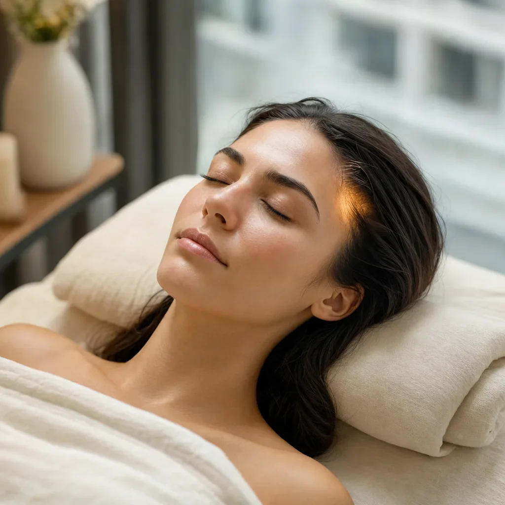 Scalp massage at the start of a head session
