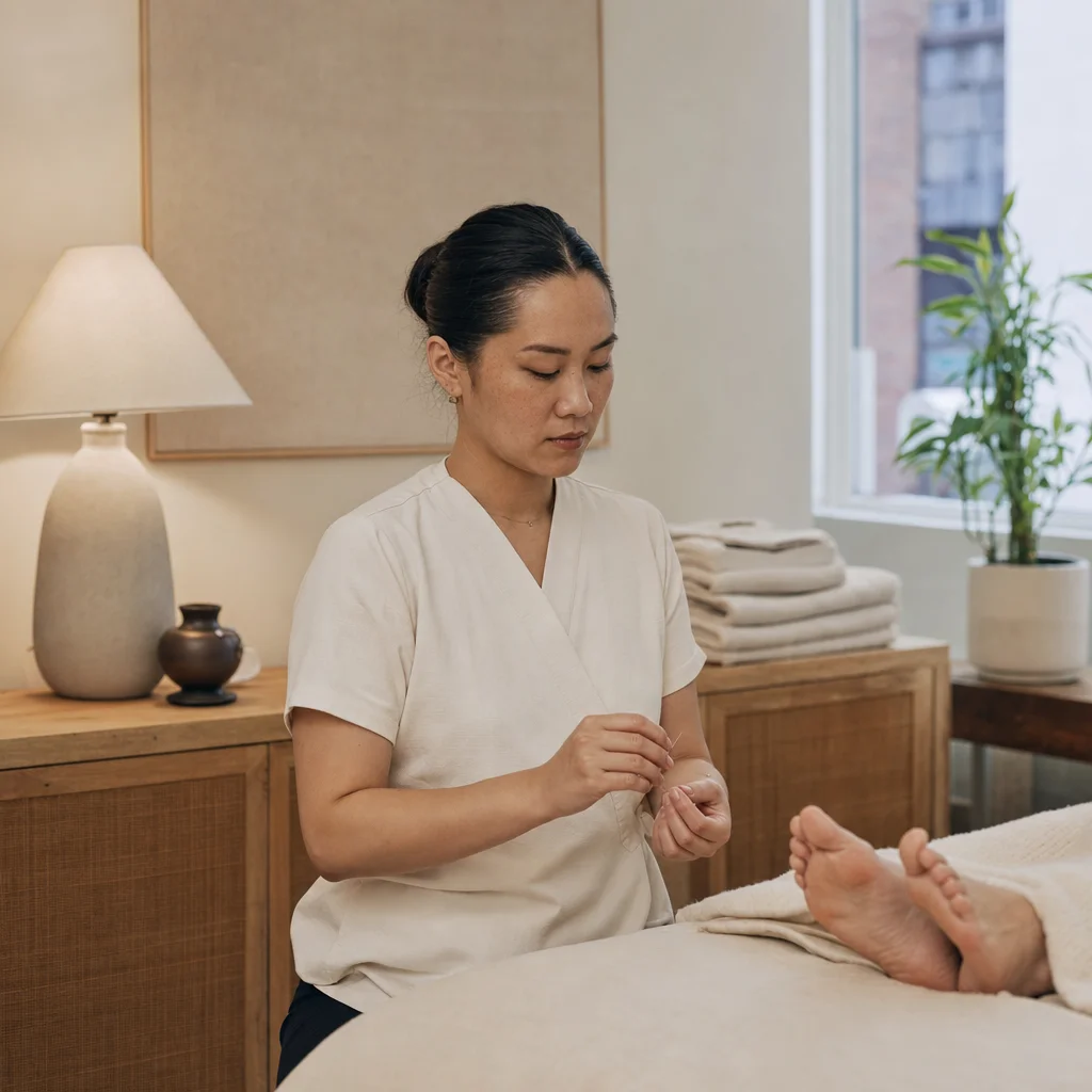 Quiet retention time in a dimly lit treatment room