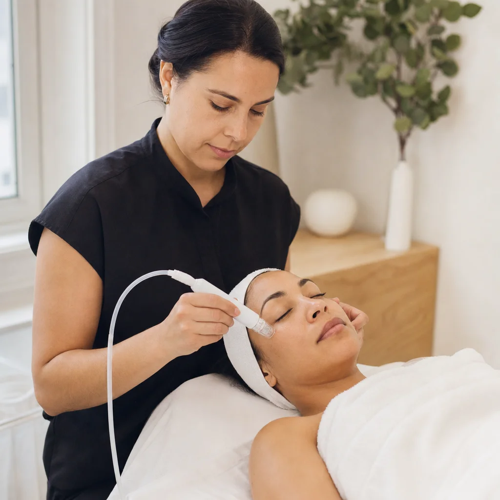 Hydro-facial care along the cheek