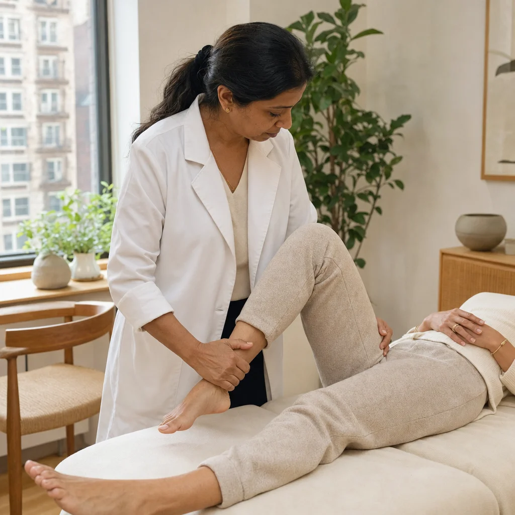Guided mobility testing during an initial PT evaluation