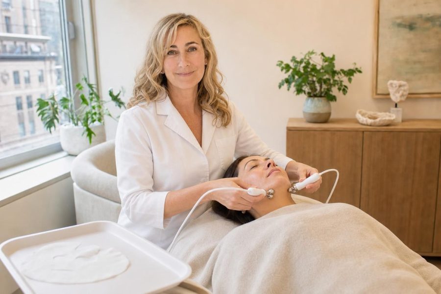 Microcurrent facial rejuvenation treatment at K Wellness NYC
