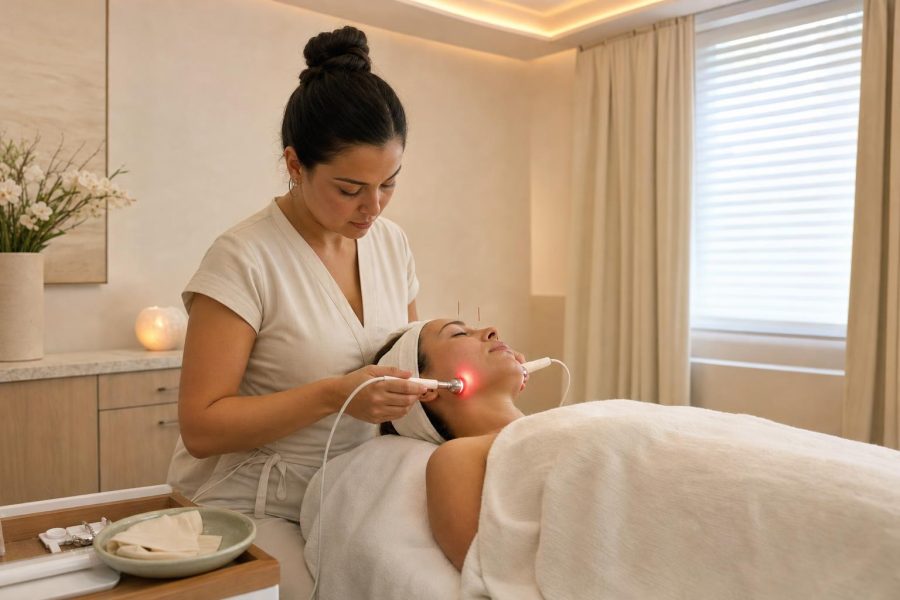 Needle facial with microcurrent and mask at K Wellness NYC