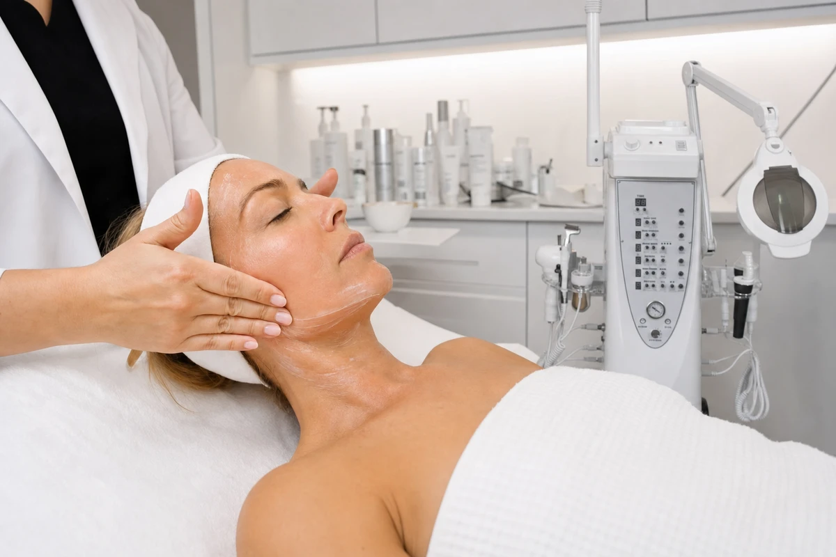 K Wellness facial suite with clinic facial tower