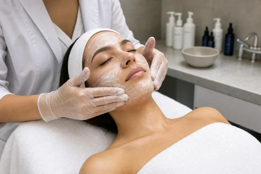 K Wellness facial treatment scene
