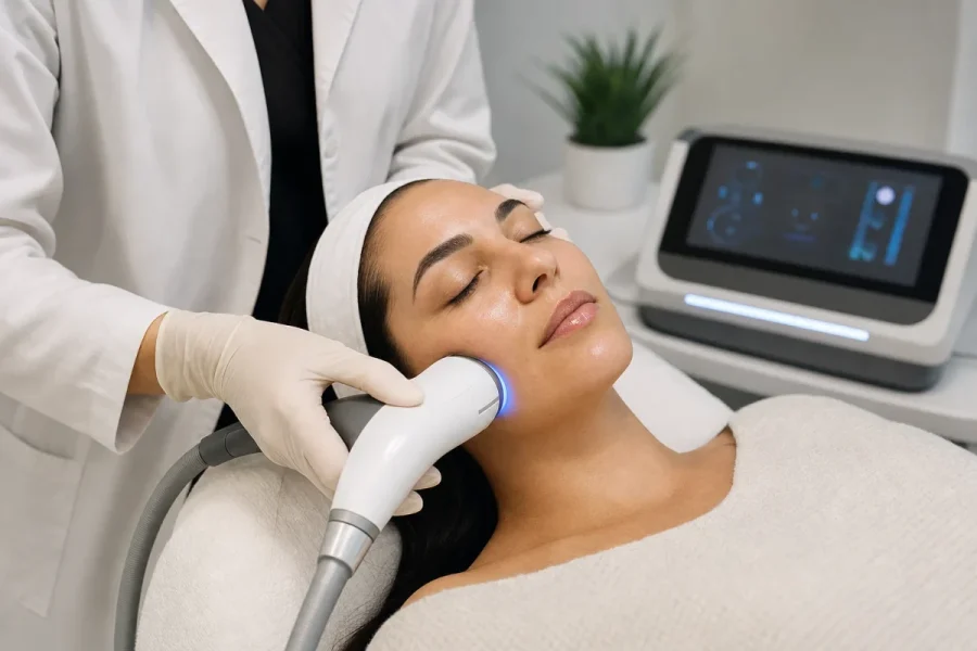 K Wellness facial treatment scene