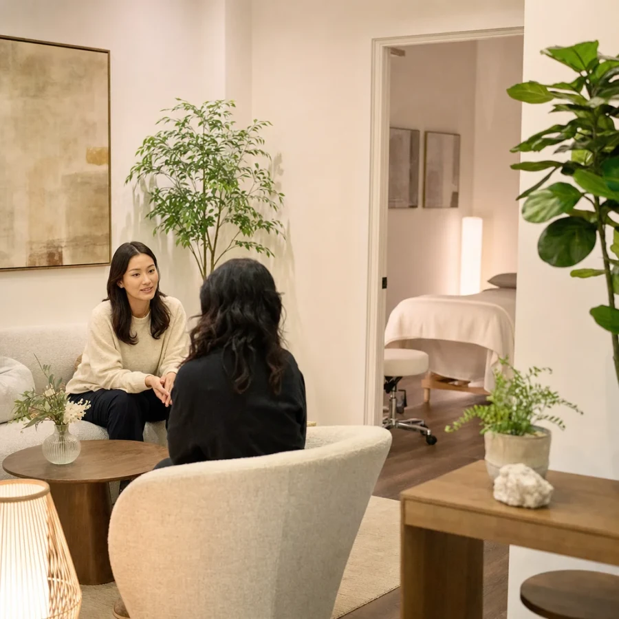 First-Time Healing Consultation treatment setting