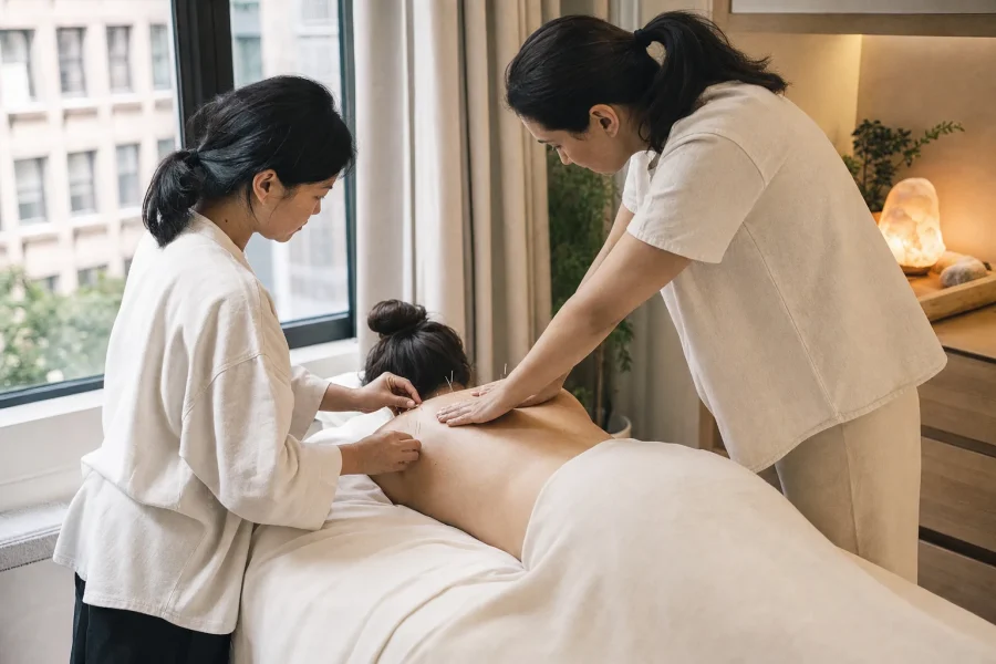 Fusion acupuncture and massage insurance visit at K Wellness NYC