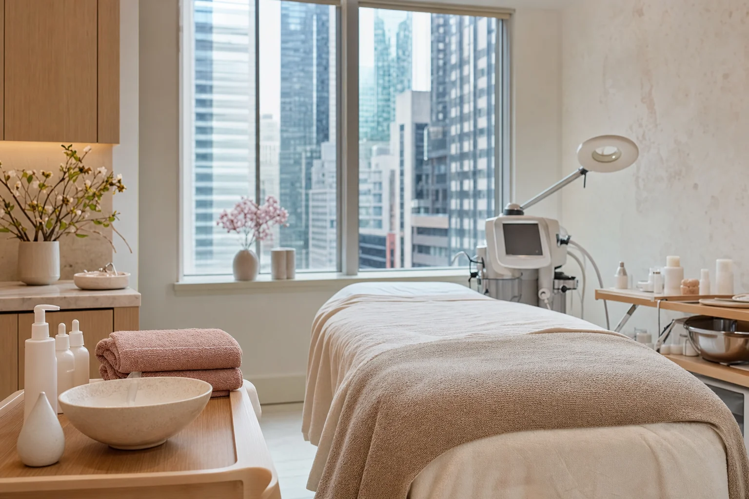 Facial suite prepared for Advanced Rejuvenation Facial
