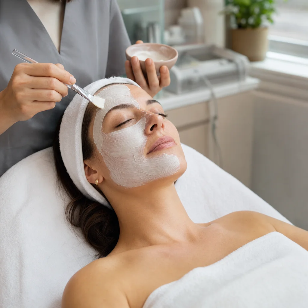 Specialized mask application during Advanced Rejuvenation Facial