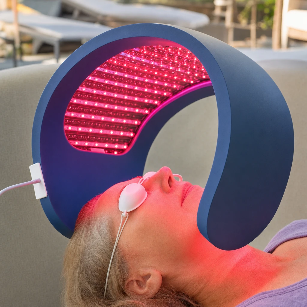 LED red light therapy finishing the longevity facial