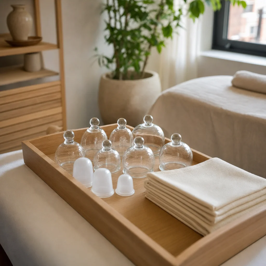Cupping cups prepared after a session