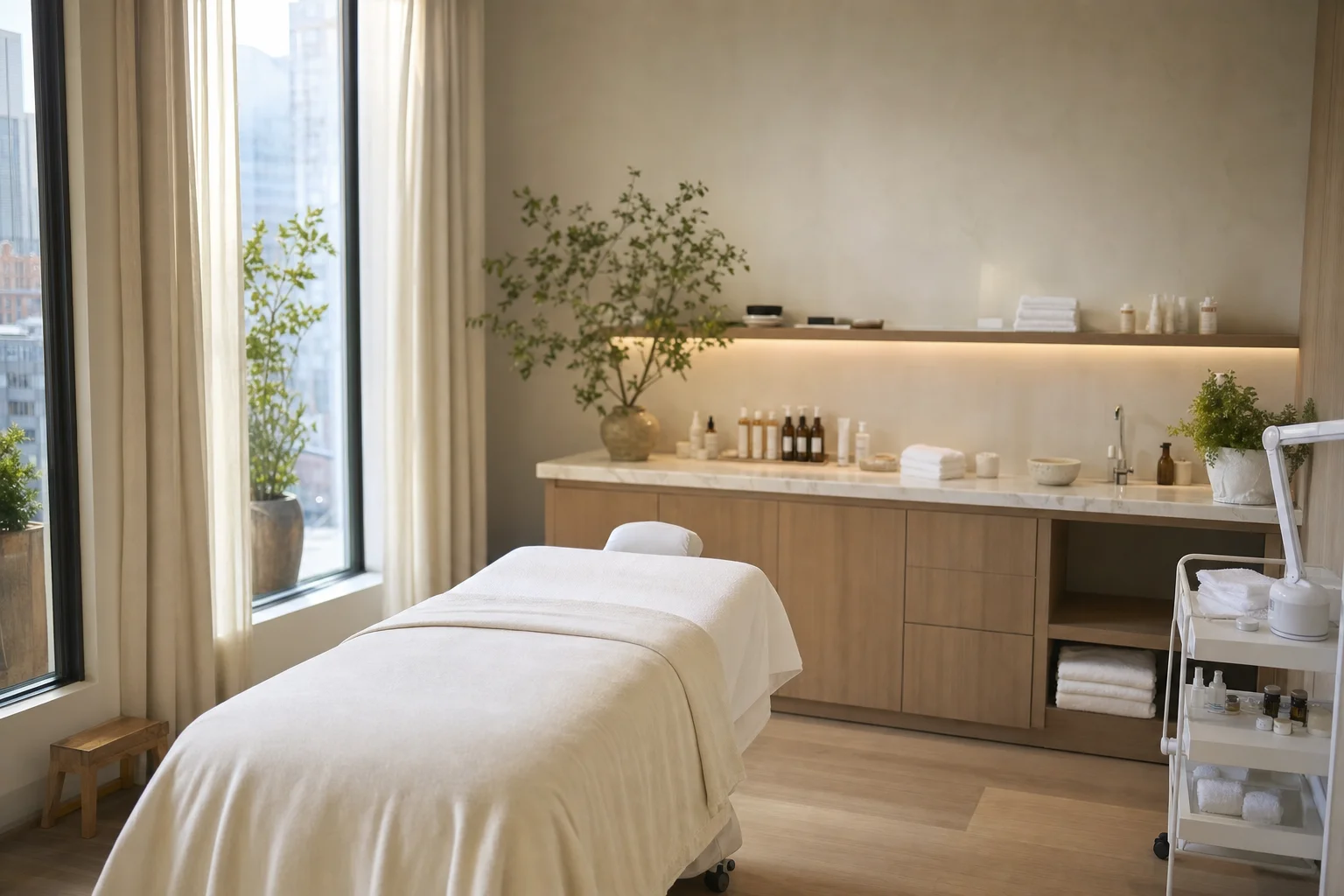 Facial suite prepared for Hollywood Face Lifting