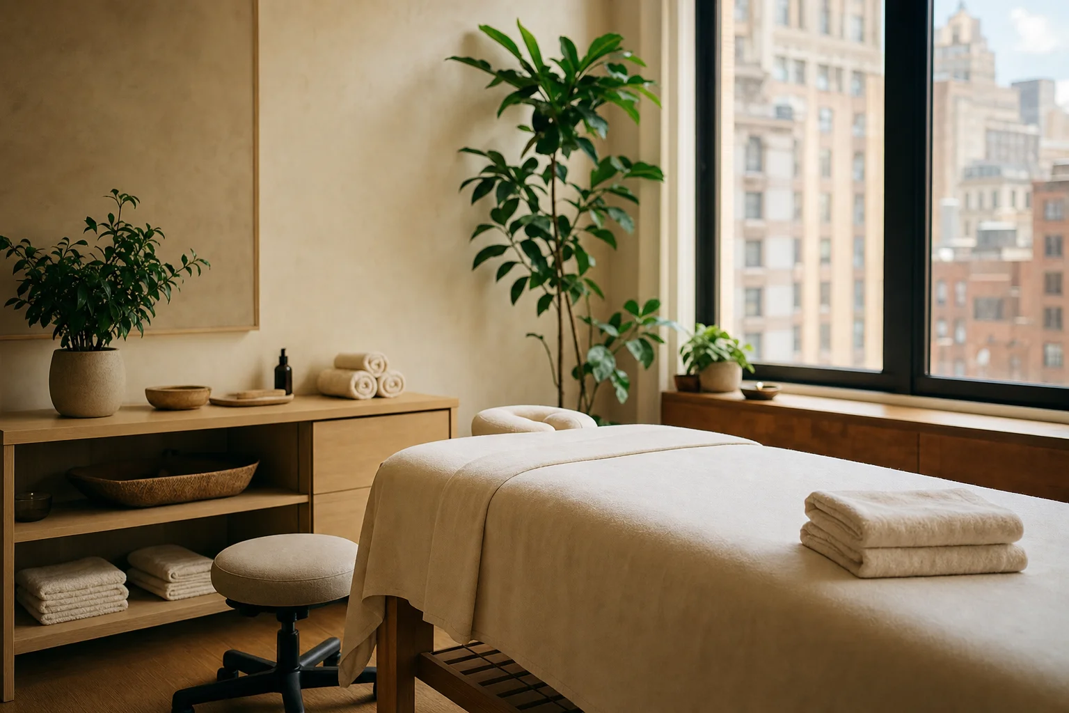 Treatment setup prepared for Foot Reflexology