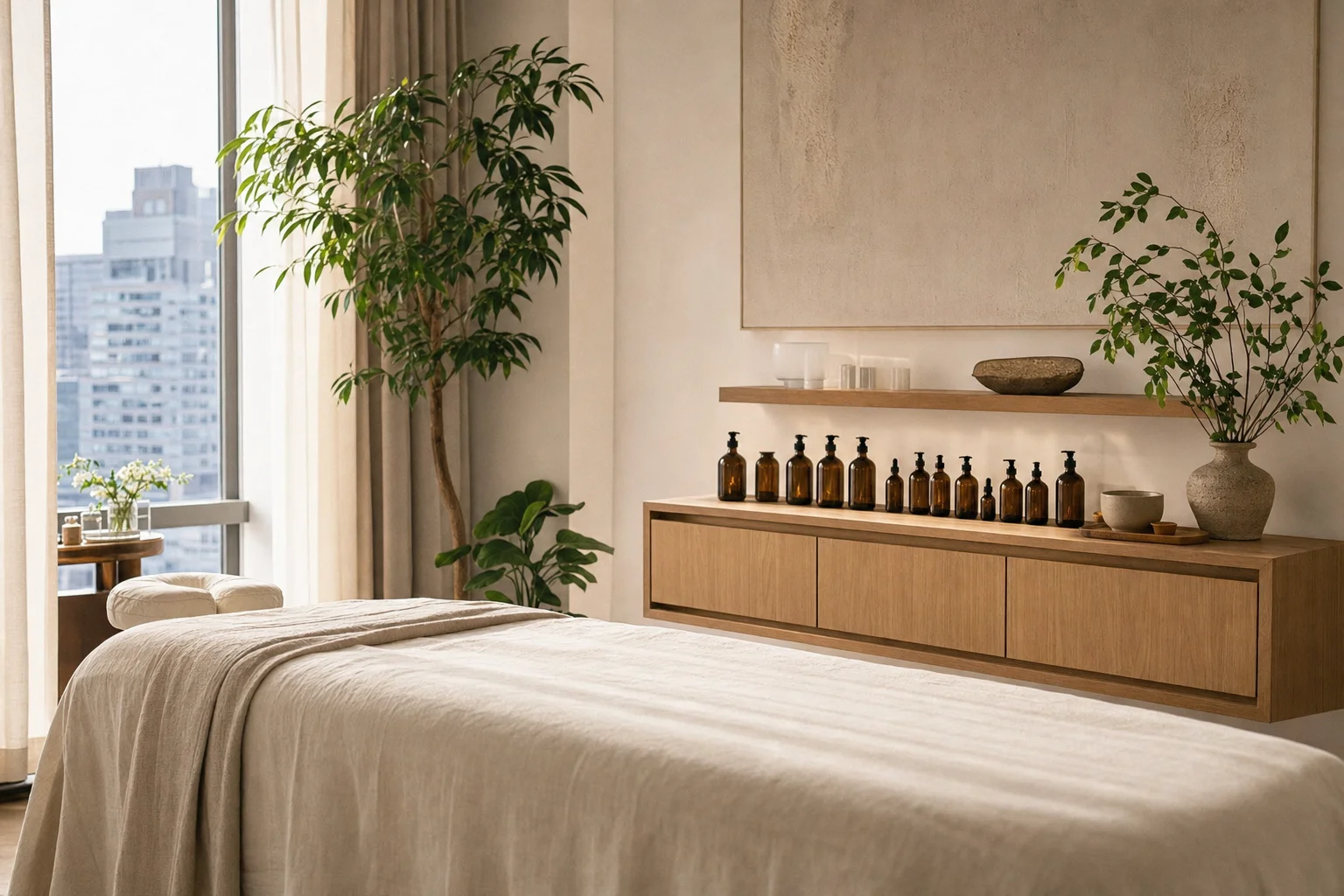 Body healing suite prepared with aromatic oils