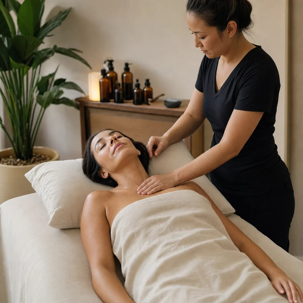 Resting after whole-body aroma healing care