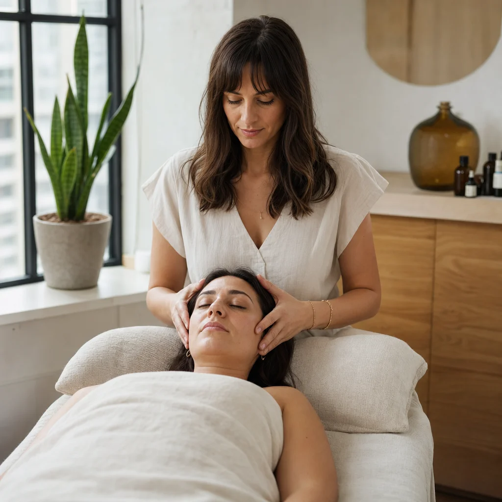Light temple contact during Brain Care (CST)