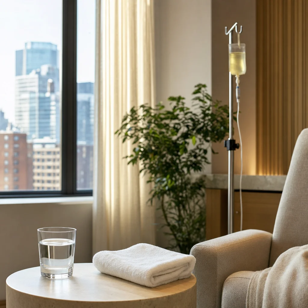 Fresh reset details in the detox IV lounge