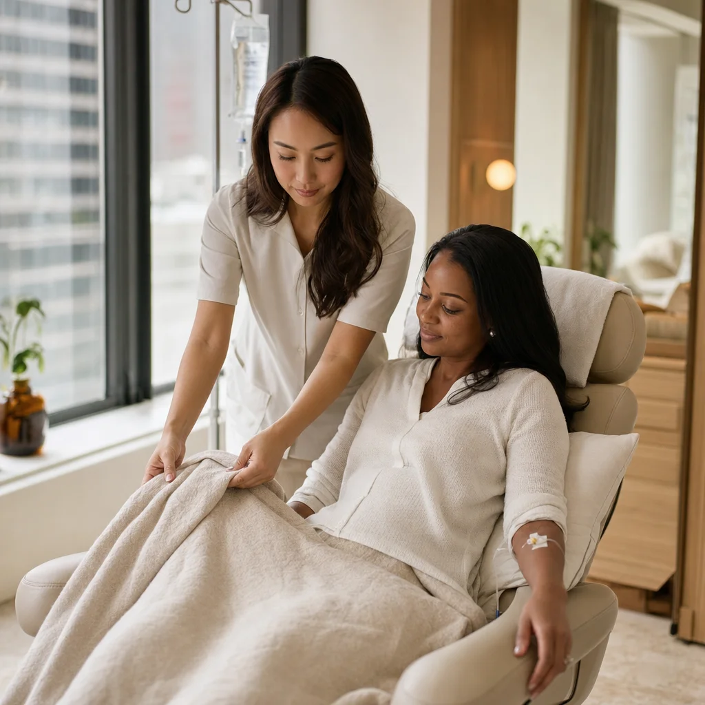 Comfort care during a fatigue recovery IV visit