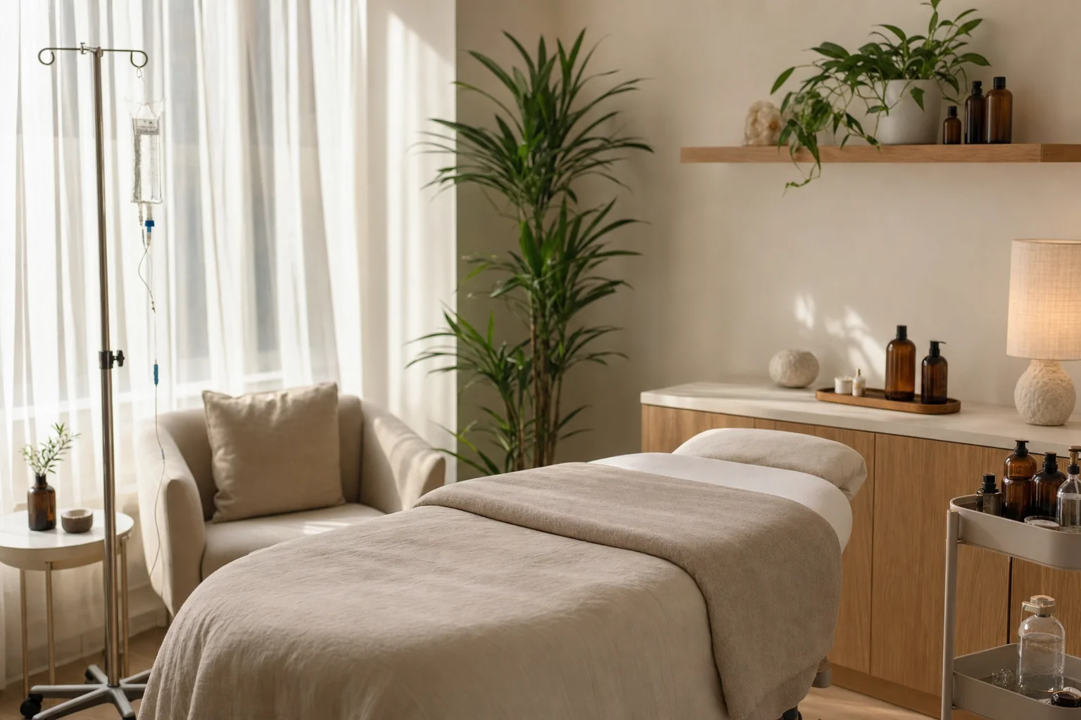 Treatment room set for face, abdomen and head stamp-course care