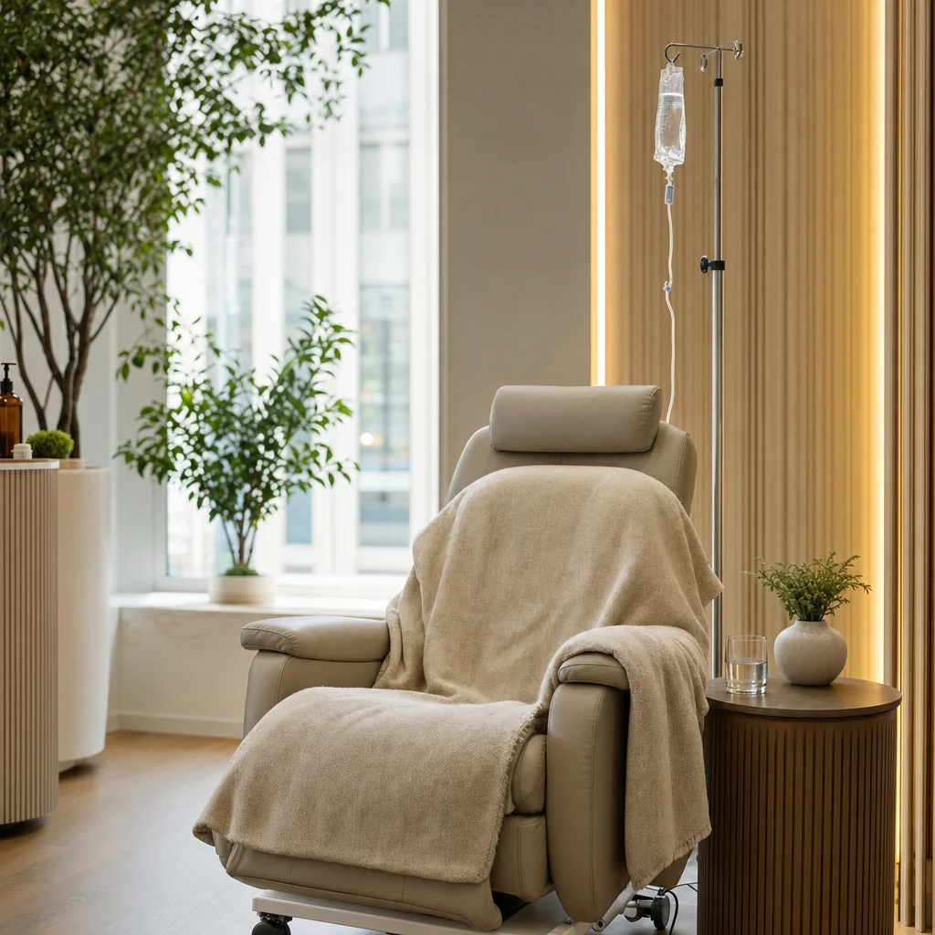 IV lounge prepared for a Vitamin C wellness drip