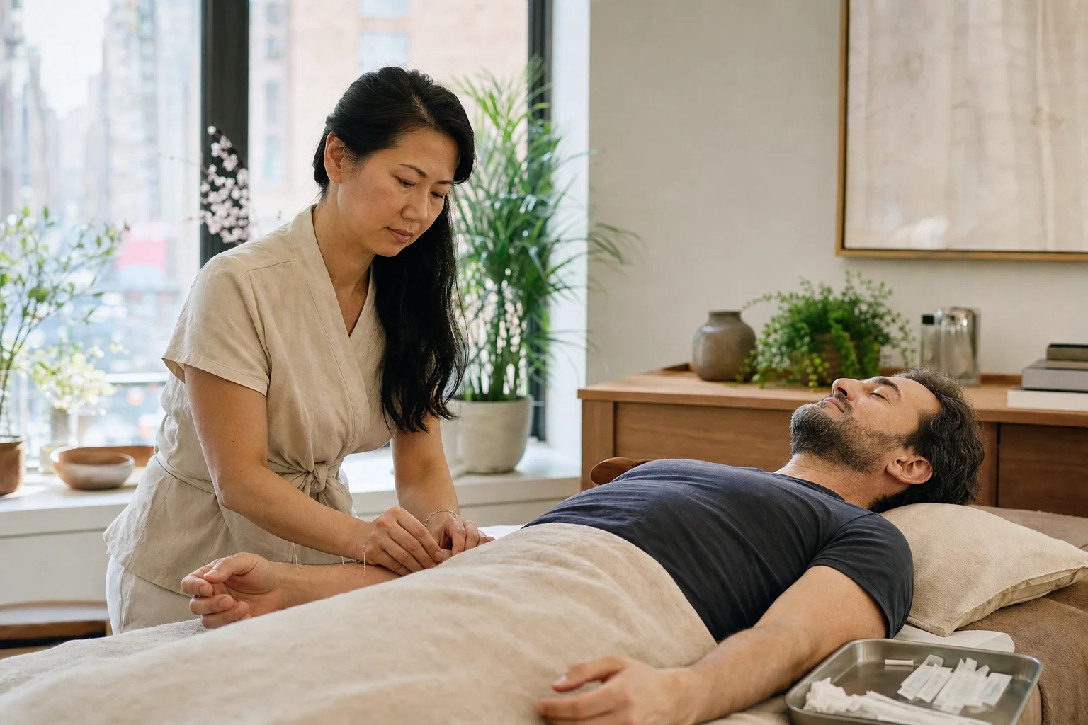 Targeted local acupuncture treatment around healed scar tissue