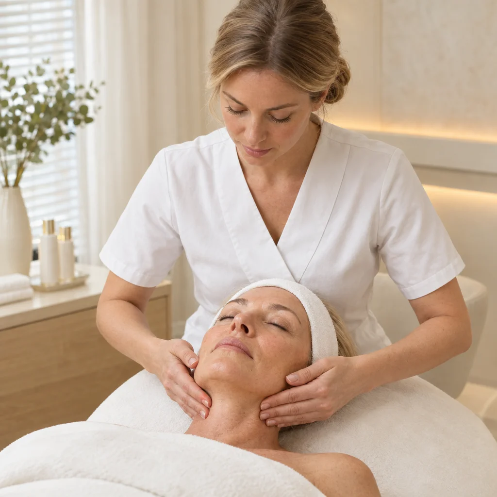Sculpting facial massage during Advanced Firming Facial
