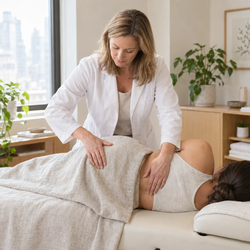 Low-back comfort support during 45-minute chiropractic visit