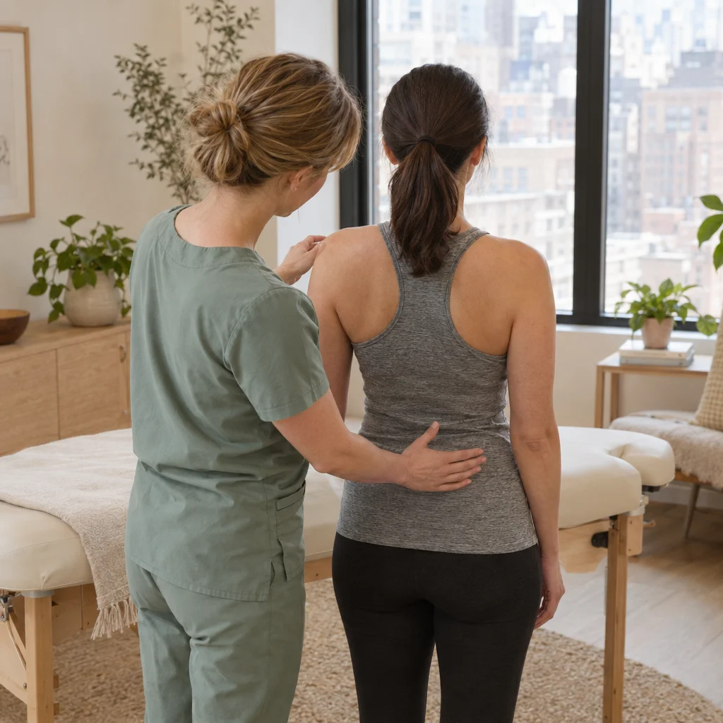 Posture coaching after a chiropractic follow-up