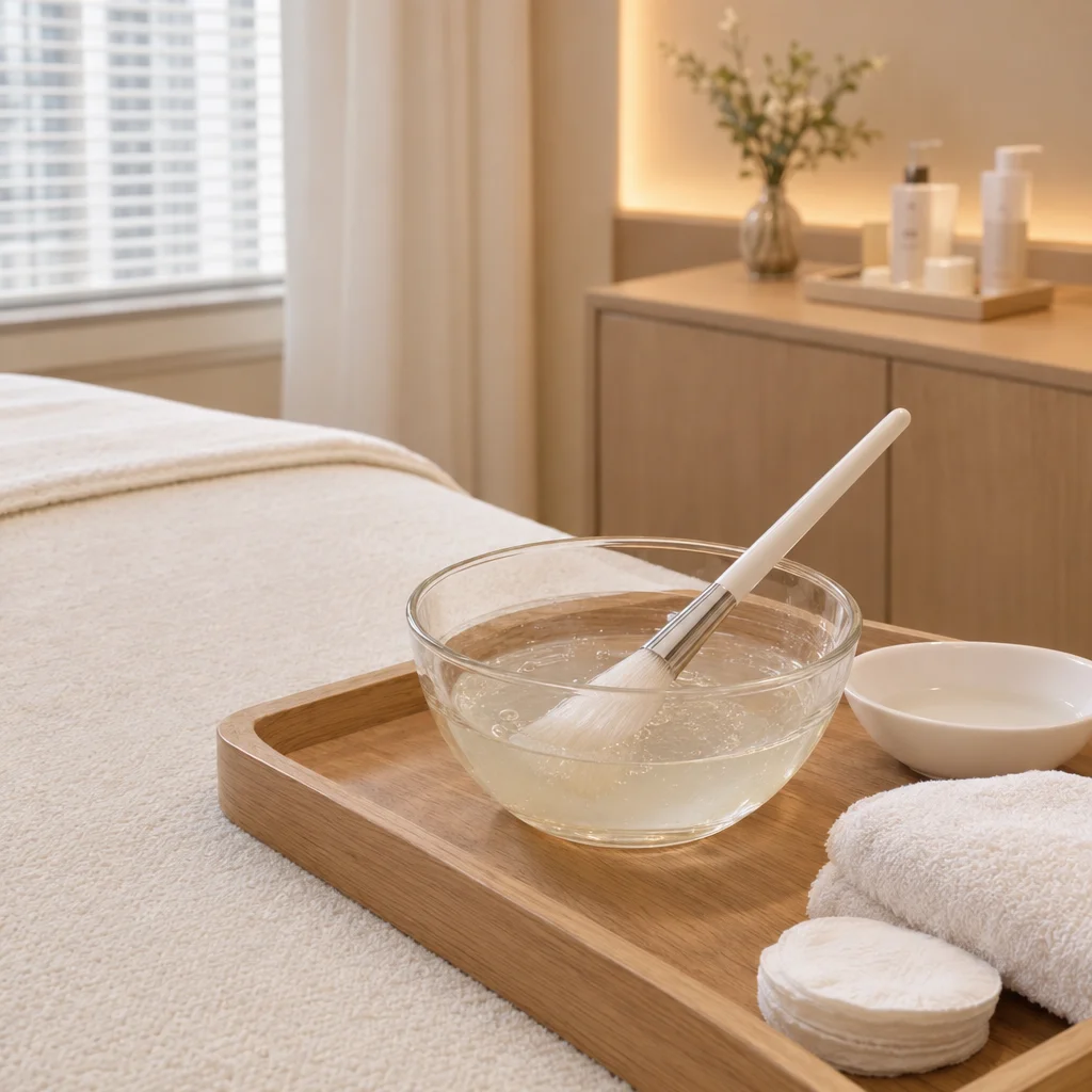 Glycolic peel brush and solution prepared