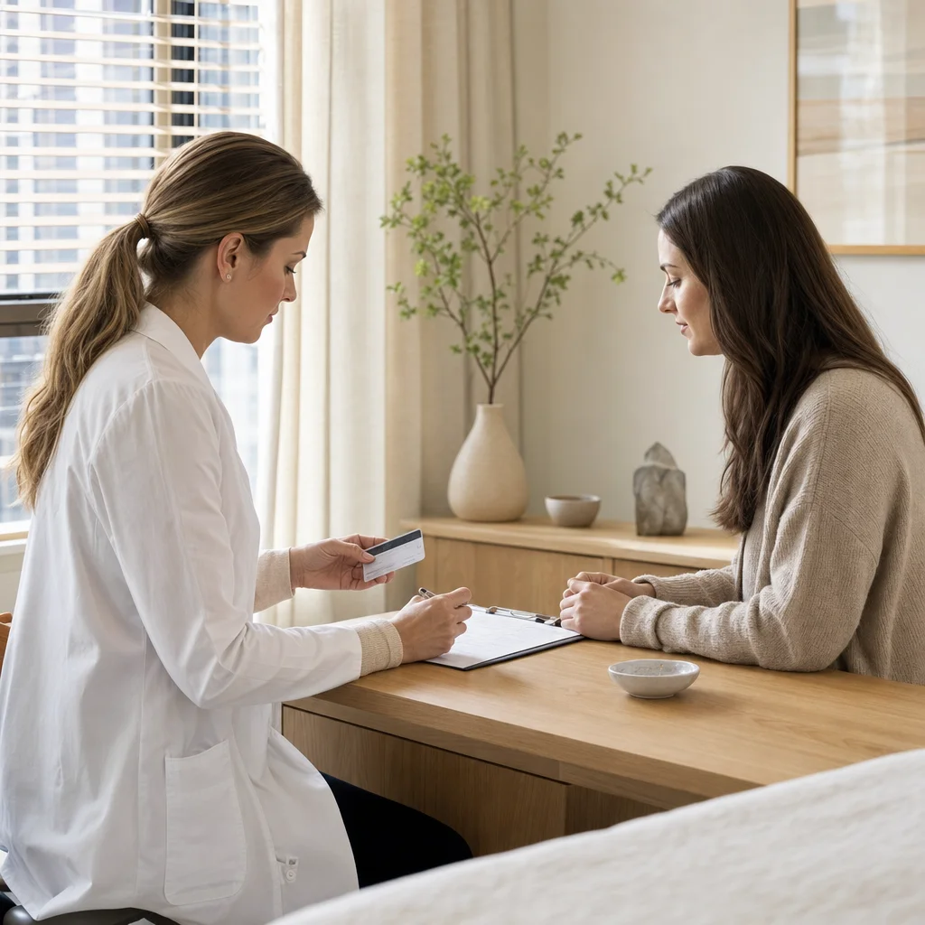 Insurance intake and benefit review before a chiropractic session