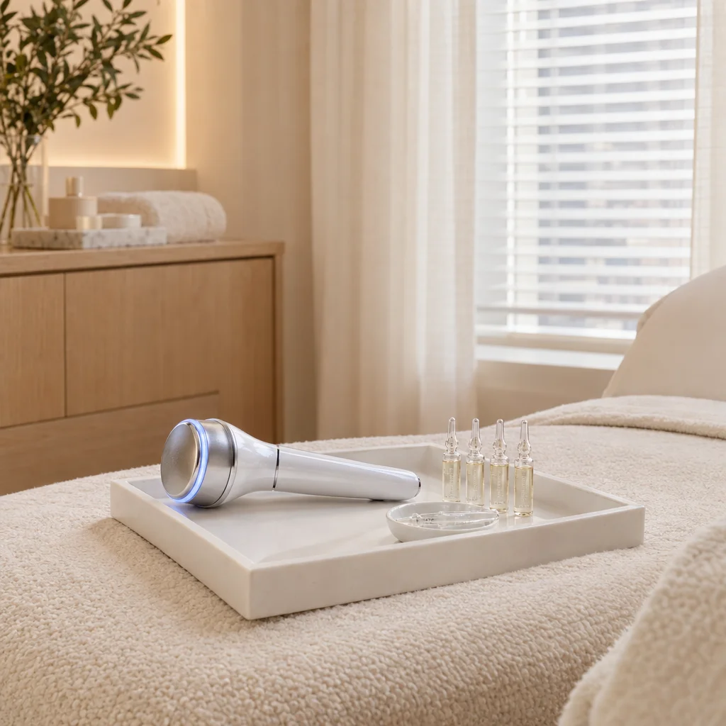 Cryo-active wand prepared for Peptide Cryo Facial