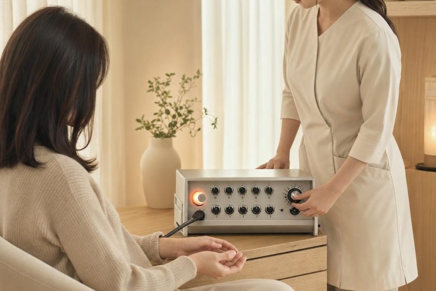 A longer rest session for guests who want support around diet and weight wellness. You stay clothed or draped, with the NeuroVagus unit nearby. No weight-loss result is promised.