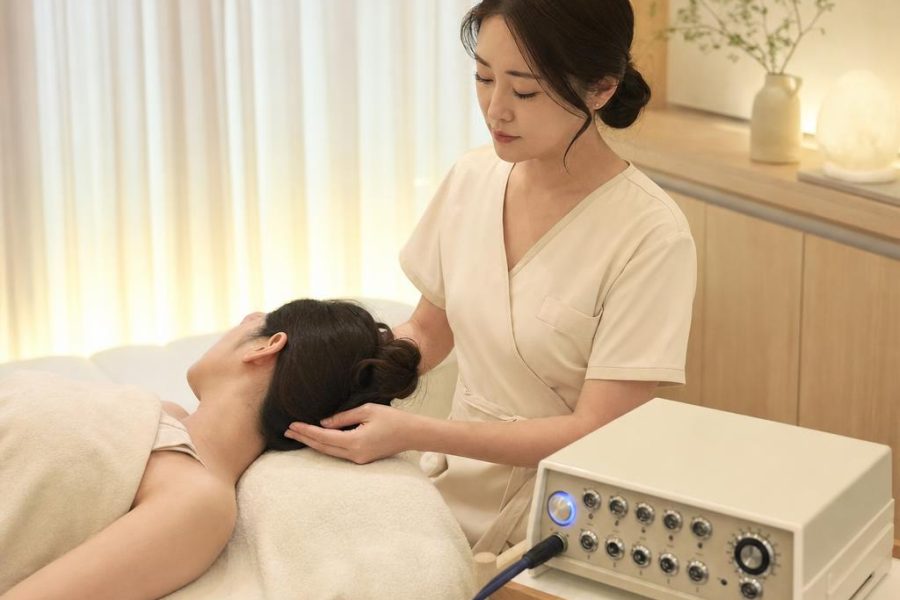 A skin-comfort session for ordinary dryness or sensitivity. It is not psoriasis treatment.